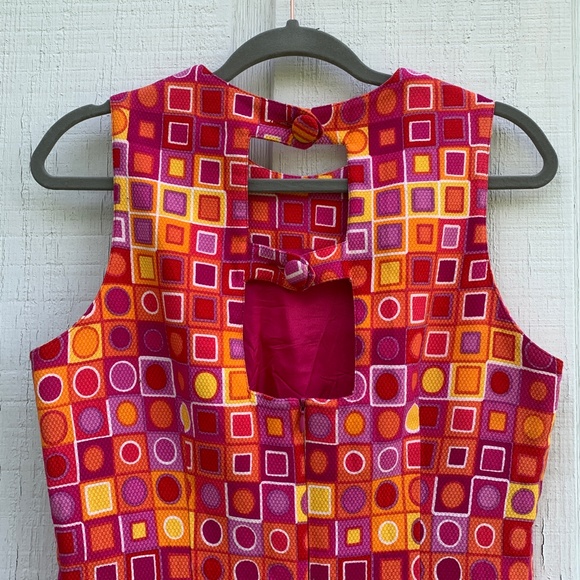 kenar vintage mod dress | 70's retro | sleeveless | size 14/MED | keyhole detail - Picture 2 of 9